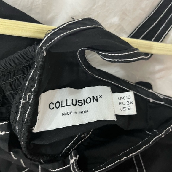 Black Sleeveless Maxi Dress with White Contrast Stitching - Picture 8 of 8